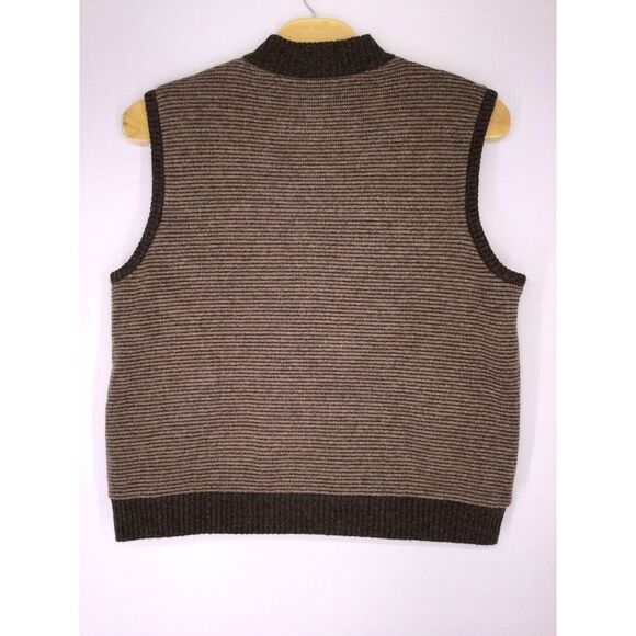 Pendleton Shetland Wool Sweater Vest Mens Size XXL‎ Brown Washable Leather Trim - Picture 4 of 6